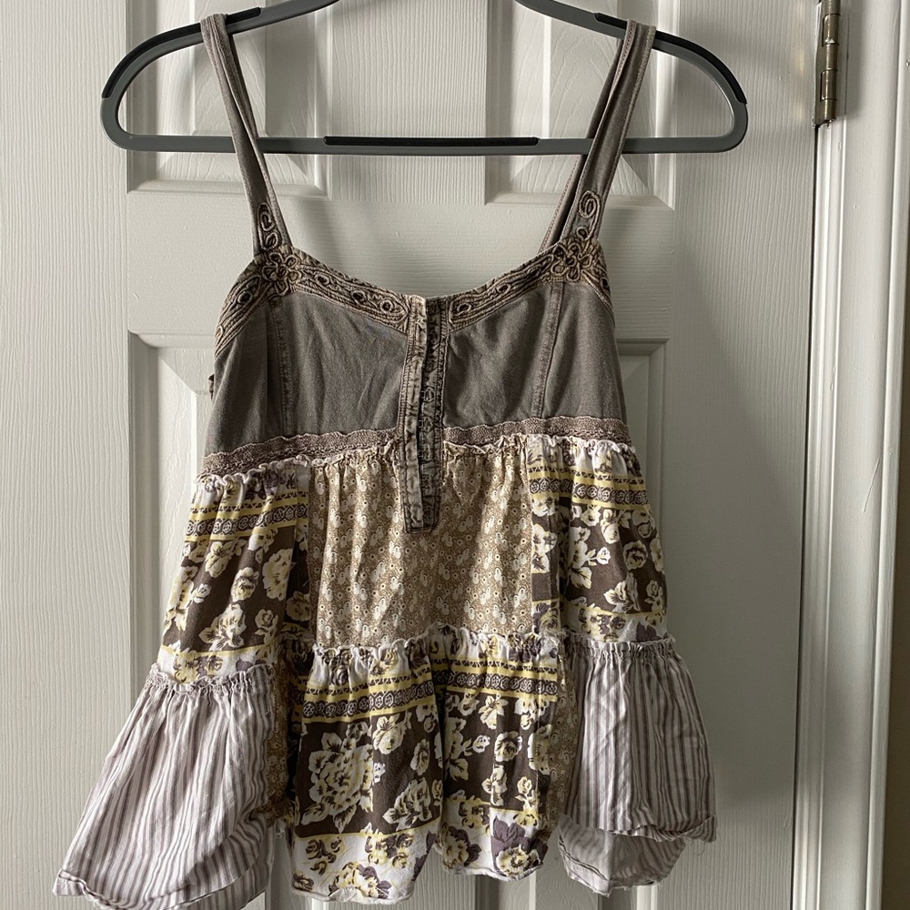 Free People Babydoll Patchwork Tank